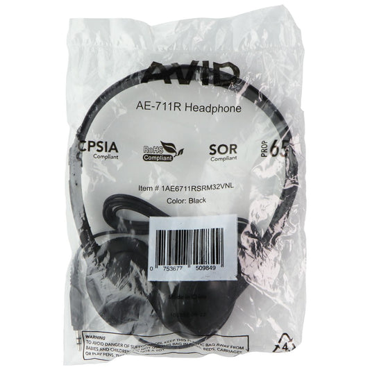 AVID (AE-711R) Wired 3.5mm On-Ear Headphones - Black Portable Audio - Headphones AVID    - Simple Cell Bulk Wholesale Pricing - USA Seller