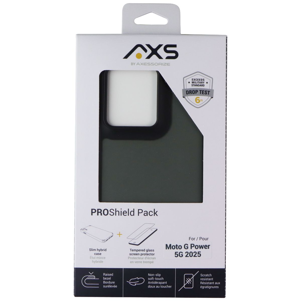 AXS ProShield Pack (Glass + Slim Hybrid Case) for Moto G Power 5G 2025 - Black Cell Phone - Cases, Covers & Skins Axessorize - Simple Cell Bulk Wholesale Pricing - USA Seller