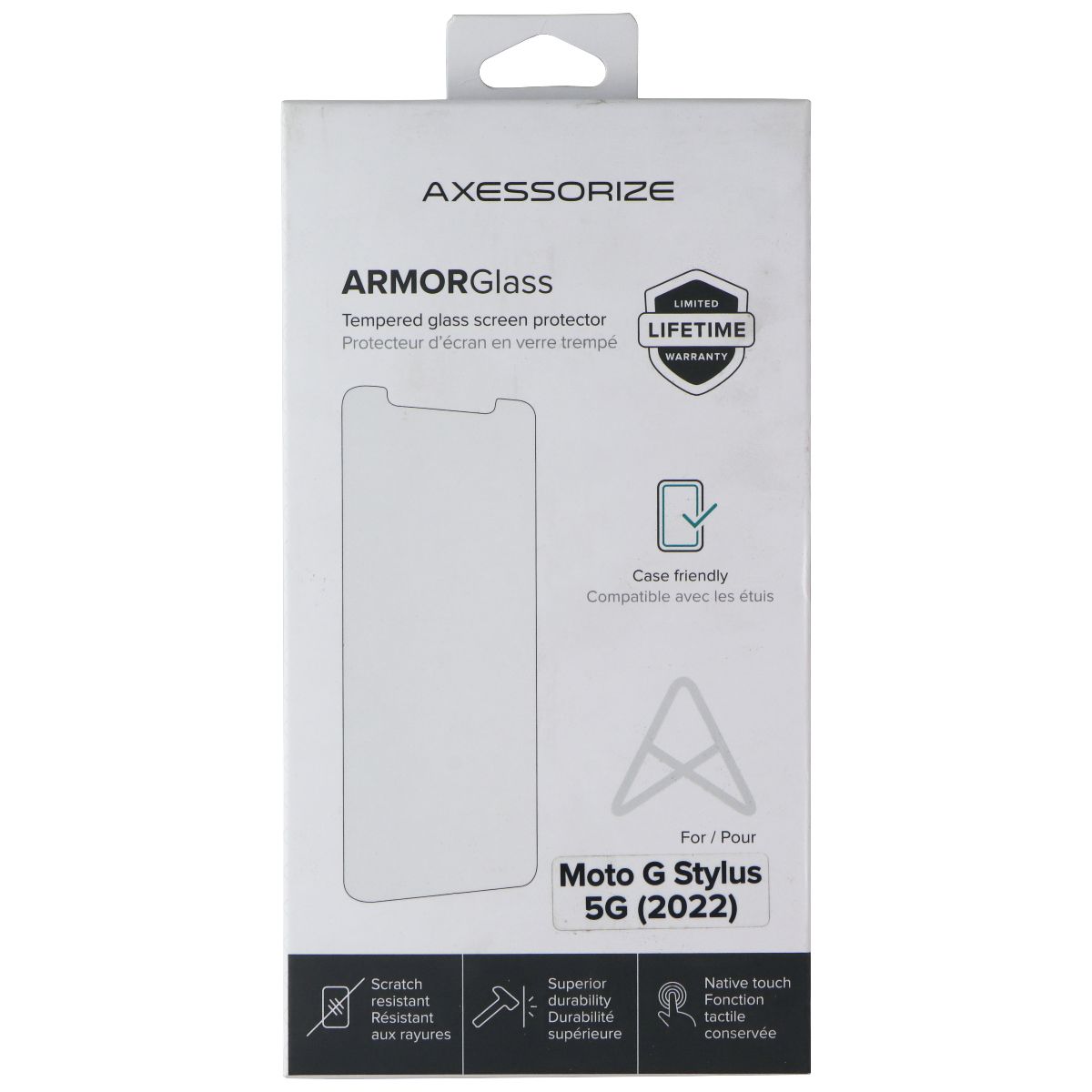 Axessorize ArmorGlass Tempered Screen Protector for Moto G Stylus 5G (2022) Cell Phone - Screen Protectors Axessorize    - Simple Cell Bulk Wholesale Pricing - USA Seller