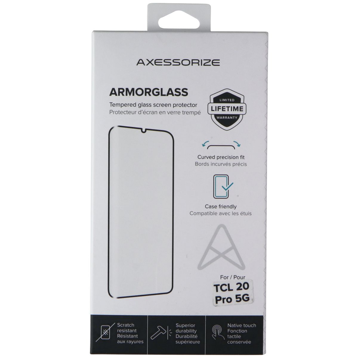 Axessorize ArmorGlass Tempered Screen Protector for TCL 20 Pro 5G Cell Phone - Screen Protectors Axessorize    - Simple Cell Bulk Wholesale Pricing - USA Seller