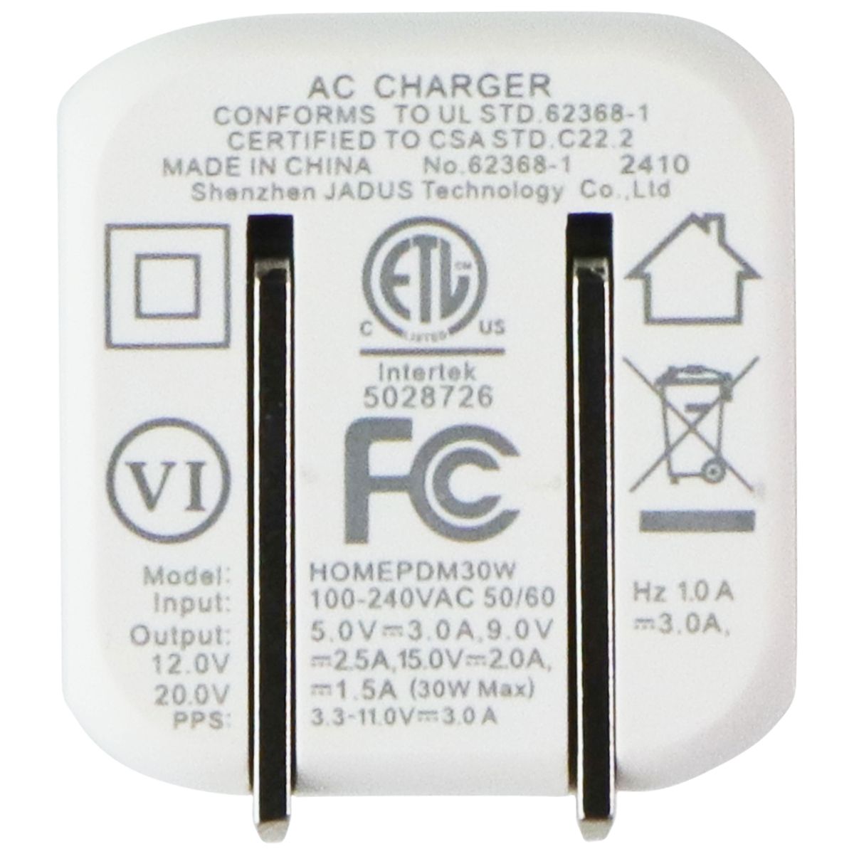 AXS by Axessorize (30W) PROCharge USB-C PD GaN Wall Charger with PPS - White Cell Phone - Chargers & Cradles Axessorize - Simple Cell Bulk Wholesale Pricing - USA Seller