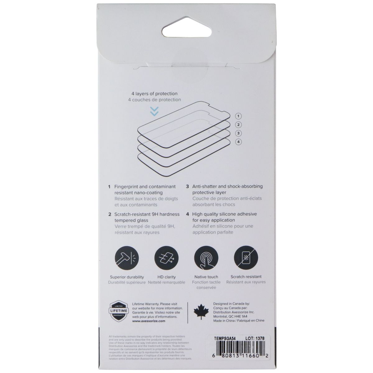 Axessorize ArmorGlass Screen Protector for Samsung Galaxy A54 5G Cell Phone - Screen Protectors Axessorize - Simple Cell Bulk Wholesale Pricing - USA Seller