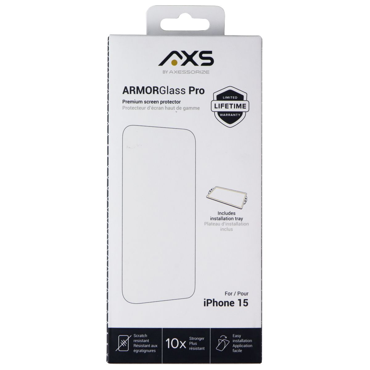 Axessorize ArmorGlass Pro Screen Protector for Apple iPhone 15 Cell Phone - Screen Protectors Axessorize - Simple Cell Bulk Wholesale Pricing - USA Seller