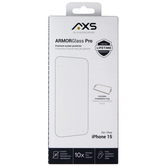 Axessorize ArmorGlass Pro Screen Protector for Apple iPhone 15 Cell Phone - Screen Protectors Axessorize    - Simple Cell Bulk Wholesale Pricing - USA Seller