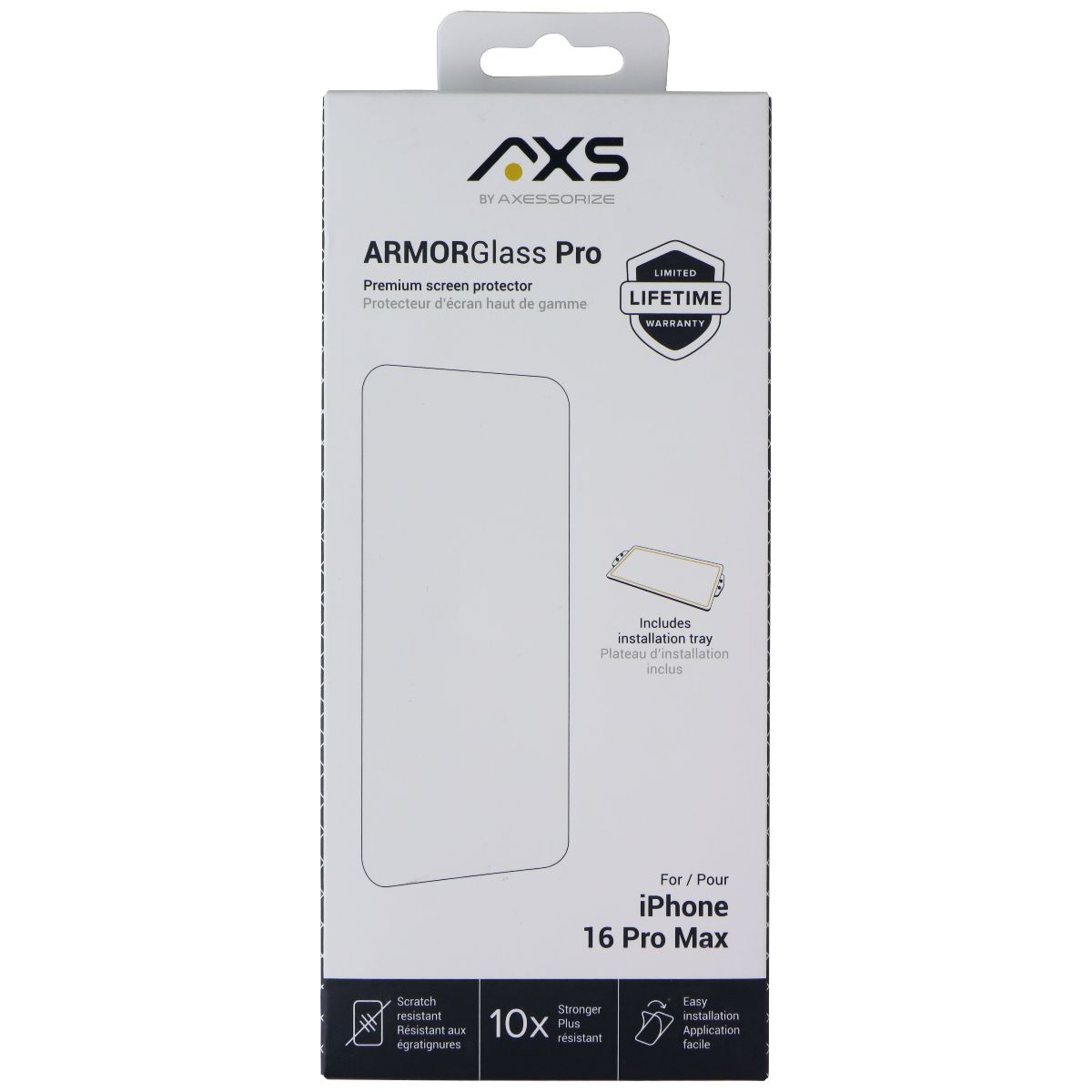 Axessorize ArmorGlass Pro Premium Screen Protector for Apple iPhone 16 Pro Max Cell Phone - Screen Protectors Axessorize - Simple Cell Bulk Wholesale Pricing - USA Seller