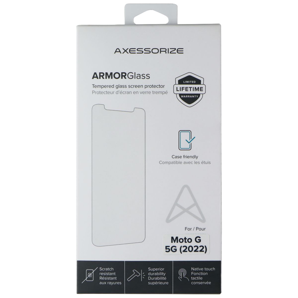 Axessorize ArmorGlass Tempered Glass for Motorola Moto G 5G (2022) Cell Phone - Screen Protectors Axessorize    - Simple Cell Bulk Wholesale Pricing - USA Seller