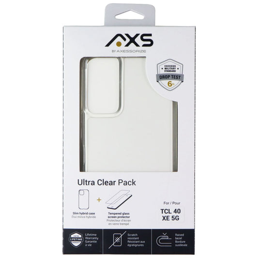 Axessorize Ultra Clear Pack (Glass + Slim Hybrid Case) for TCL 40 XE 5G - Clear