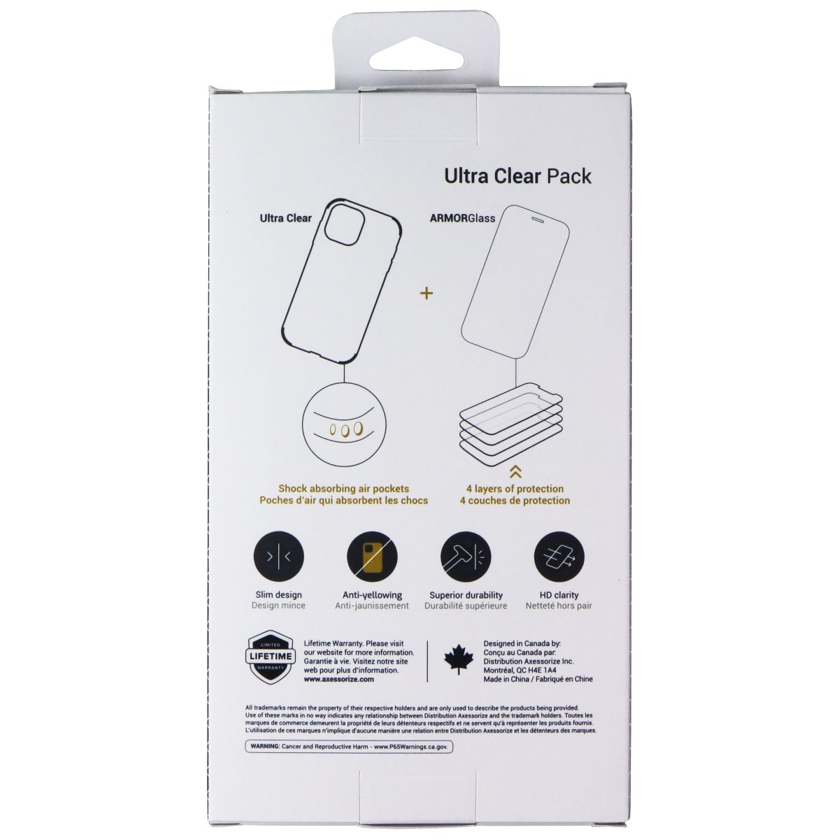 Axessorize Ultra Clear Pack (Glass + Slim Hybrid Case) for TCL 40 XE 5G - Clear Cell Phone - Cases, Covers & Skins Axessorize - Simple Cell Bulk Wholesale Pricing - USA Seller