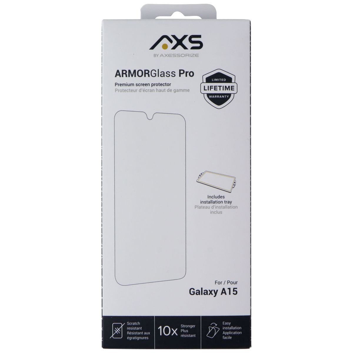 Axessorize ArmorGlass Pro Screen Protector for Samsung Galaxy A15 Cell Phone - Screen Protectors Axessorize    - Simple Cell Bulk Wholesale Pricing - USA Seller