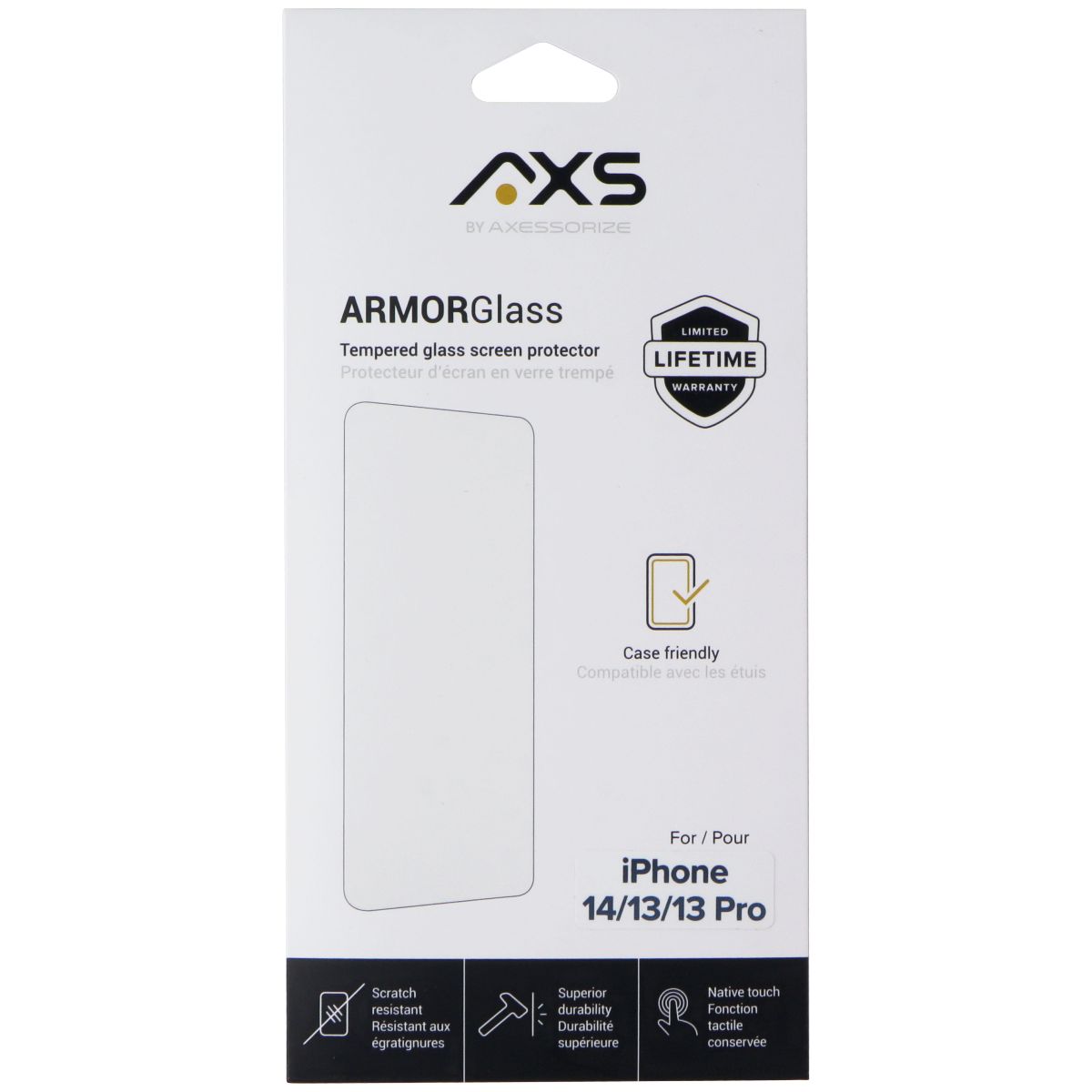 Axessorize ArmorGlass Screen Protector for Apple iPhone 14/13/13 Pro Cell Phone - Screen Protectors Axessorize    - Simple Cell Bulk Wholesale Pricing - USA Seller