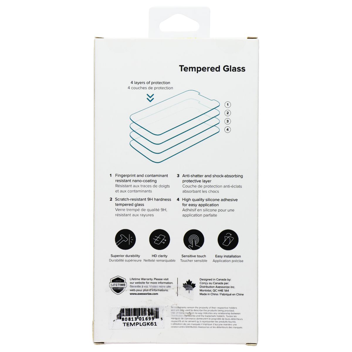 Axessorize Tempered Glass Screen Protector for LG K61 Cell Phone - Screen Protectors Axessorize - Simple Cell Bulk Wholesale Pricing - USA Seller