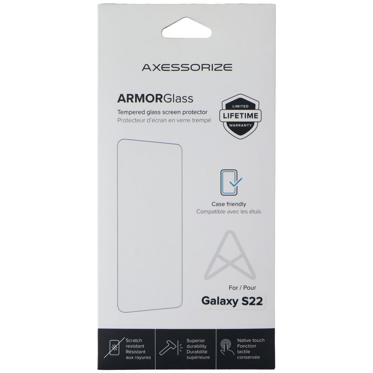 Axessorize ArmorGlass Pro Screen Protector for Samsung Galaxy S22 Cell Phone - Screen Protectors Axessorize - Simple Cell Bulk Wholesale Pricing - USA Seller