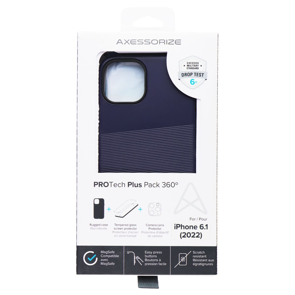 Axessorize ProTech Plus Pack 360 Degree Bundle for Apple iPhone 14 - Blue Cell Phone - Accessory Bundles Axessorize - Simple Cell Bulk Wholesale Pricing - USA Seller