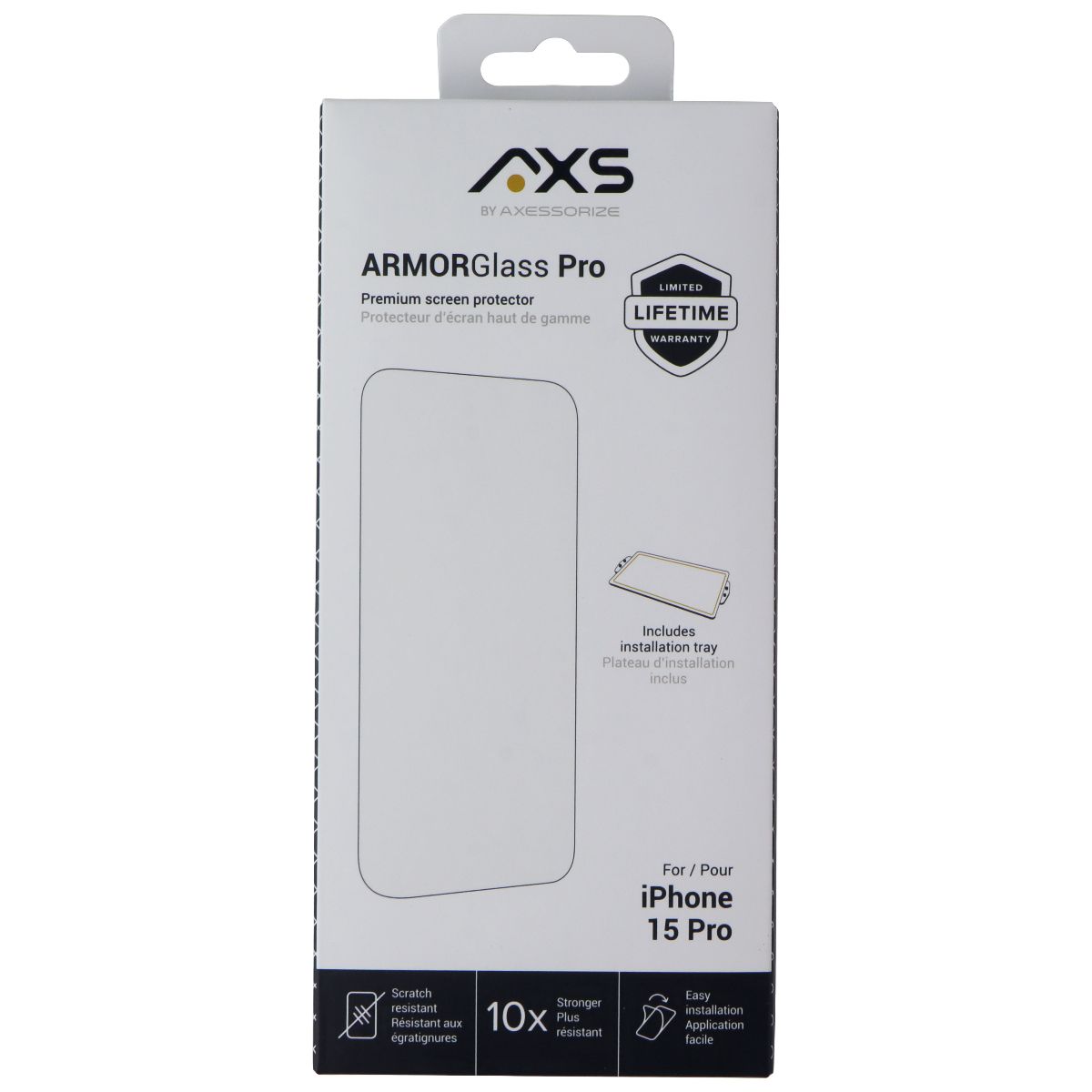 Axessorize ArmorGlass Pro Screen Protector for Apple iPhone 15 Pro Cell Phone - Screen Protectors Axessorize    - Simple Cell Bulk Wholesale Pricing - USA Seller