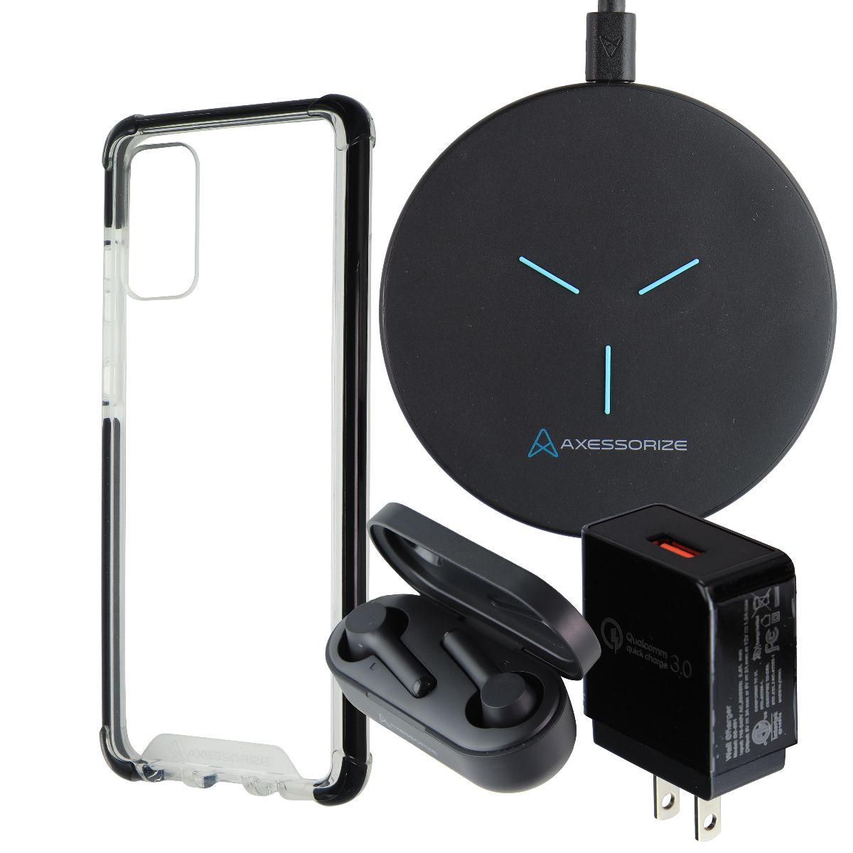 Axessorize Essential bundle for (S20+) with Case/Earbuds/Wireless Charger Cell Phone - Cases, Covers & Skins Axessorize    - Simple Cell Bulk Wholesale Pricing - USA Seller