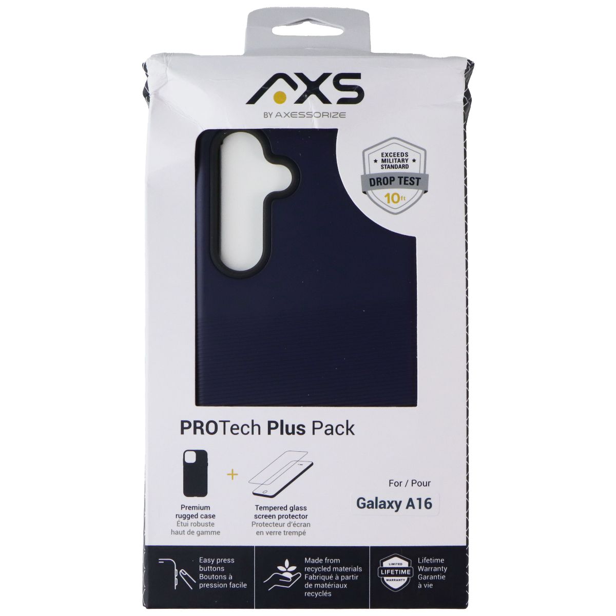 Axessorize PROTech Plus Pack Case & Screen for Samsung Galaxy A16 - Blue Cell Phone - Cases, Covers & Skins Axessorize - Simple Cell Bulk Wholesale Pricing - USA Seller