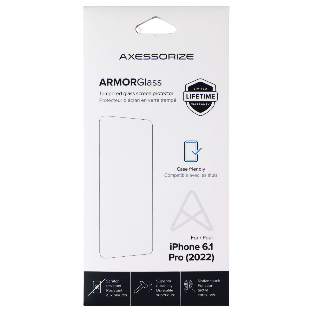 Axessorize AXS ARMORGlass Screen Protector for Apple iPhone 14 Pro - Clear Cell Phone - Screen Protectors Axessorize - Simple Cell Bulk Wholesale Pricing - USA Seller