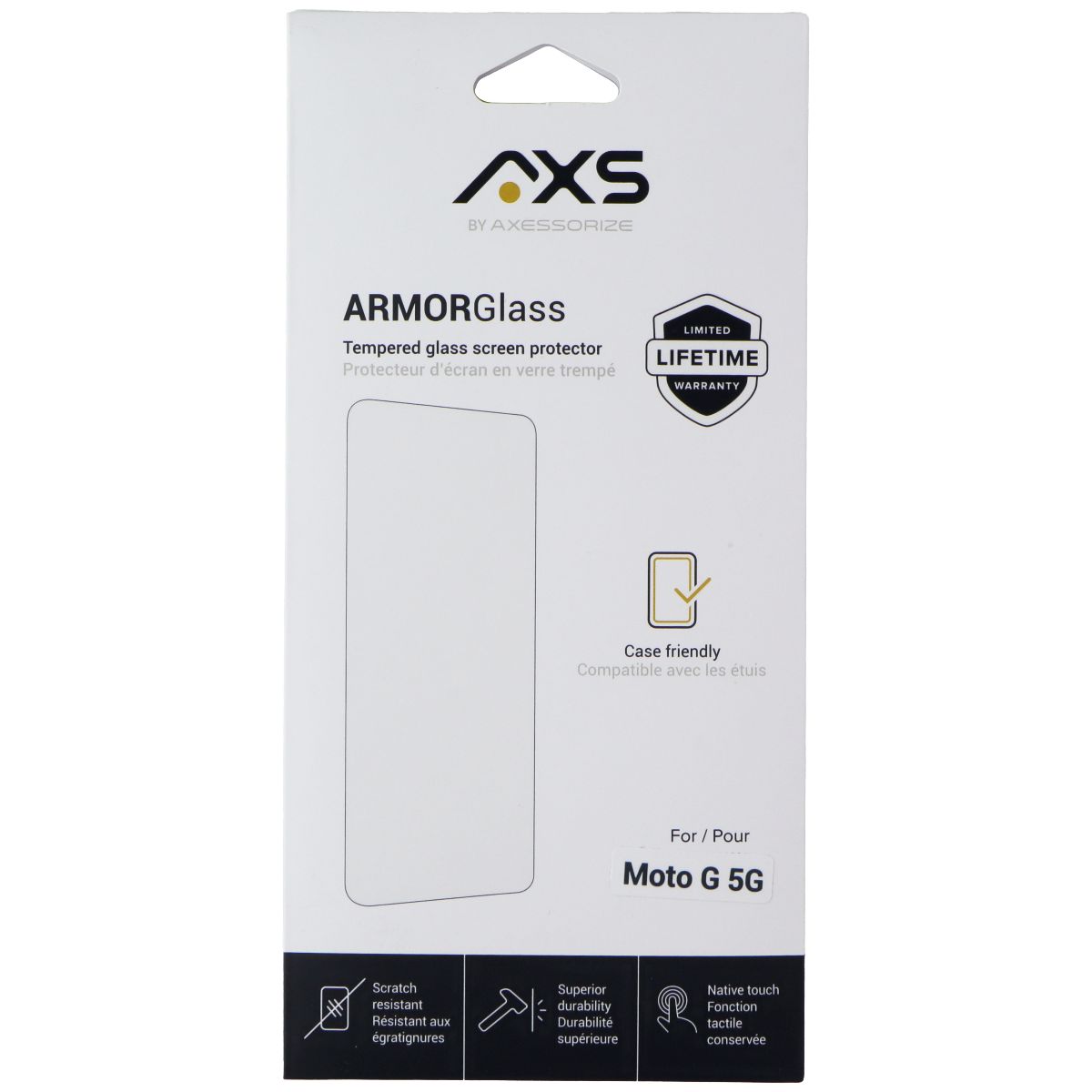 Axessorize AXS ArmorGlass Tempered Screen Protector for Moto G 5G (2024) Cell Phone - Screen Protectors Axessorize    - Simple Cell Bulk Wholesale Pricing - USA Seller