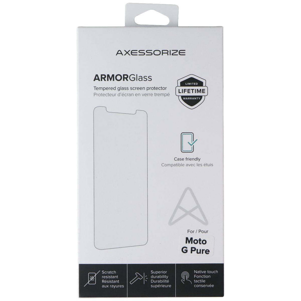 Axessorize ArmorGlass Tempered Glass for Motorola Moto G Pure Cell Phone - Screen Protectors Axessorize    - Simple Cell Bulk Wholesale Pricing - USA Seller