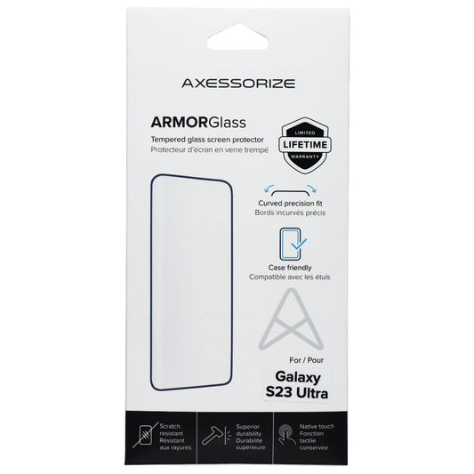 Axessorize ArmorGlass Screen Protector for Samsung Galaxy S23 Ultra Cell Phone - Screen Protectors Axessorize - Simple Cell Bulk Wholesale Pricing - USA Seller
