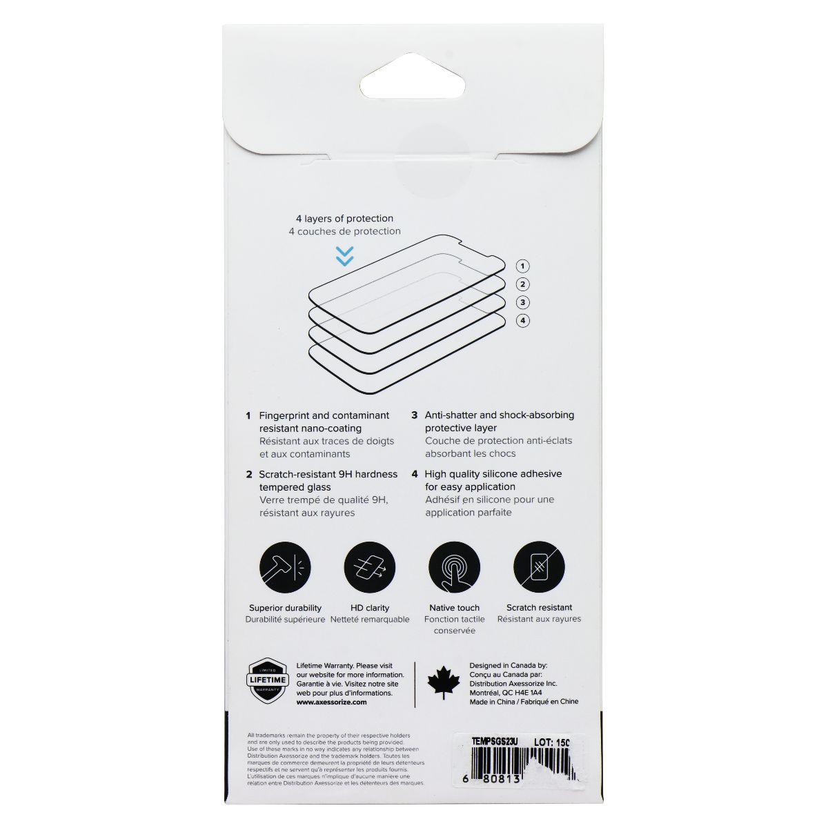 Axessorize ArmorGlass Screen Protector for Samsung Galaxy S23 Ultra Cell Phone - Screen Protectors Axessorize - Simple Cell Bulk Wholesale Pricing - USA Seller