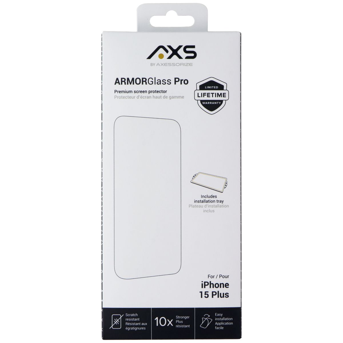 Axessorize ArmorGlass Pro Screen Protector for Apple iPhone 15 Plus Cell Phone - Screen Protectors Axessorize    - Simple Cell Bulk Wholesale Pricing - USA Seller