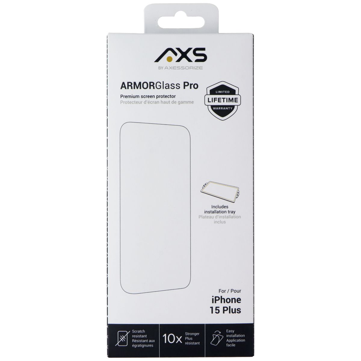 Axessorize ArmorGlass Pro Screen Protector for Apple iPhone 15 Plus Cell Phone - Screen Protectors Axessorize - Simple Cell Bulk Wholesale Pricing - USA Seller