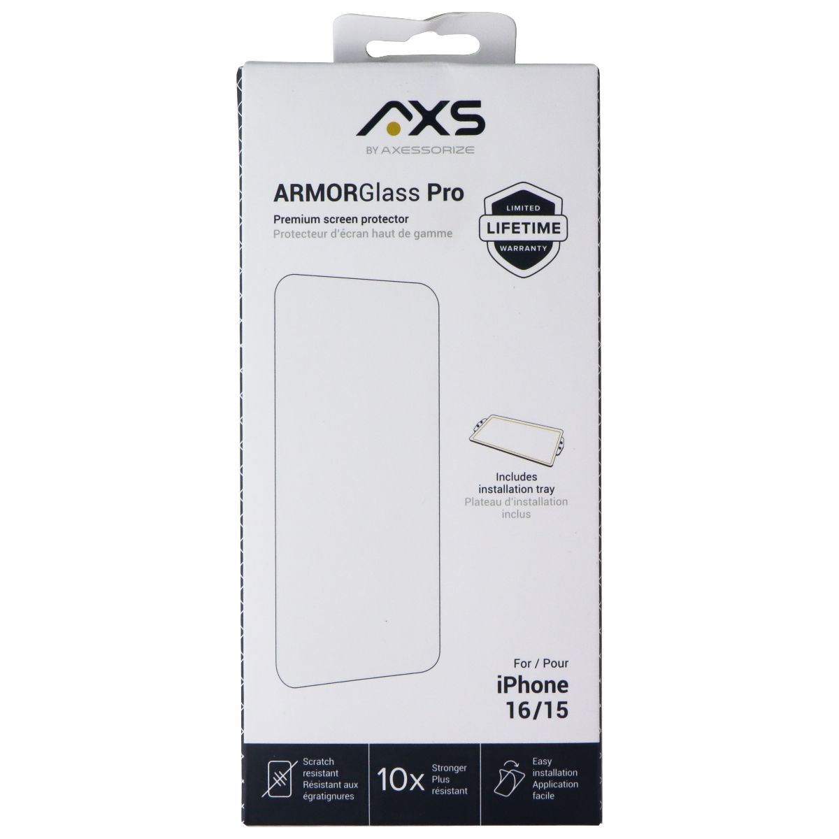 AXS ArmorGlass Pro Premium Screen Protector for iPhone 16/15 - Clear