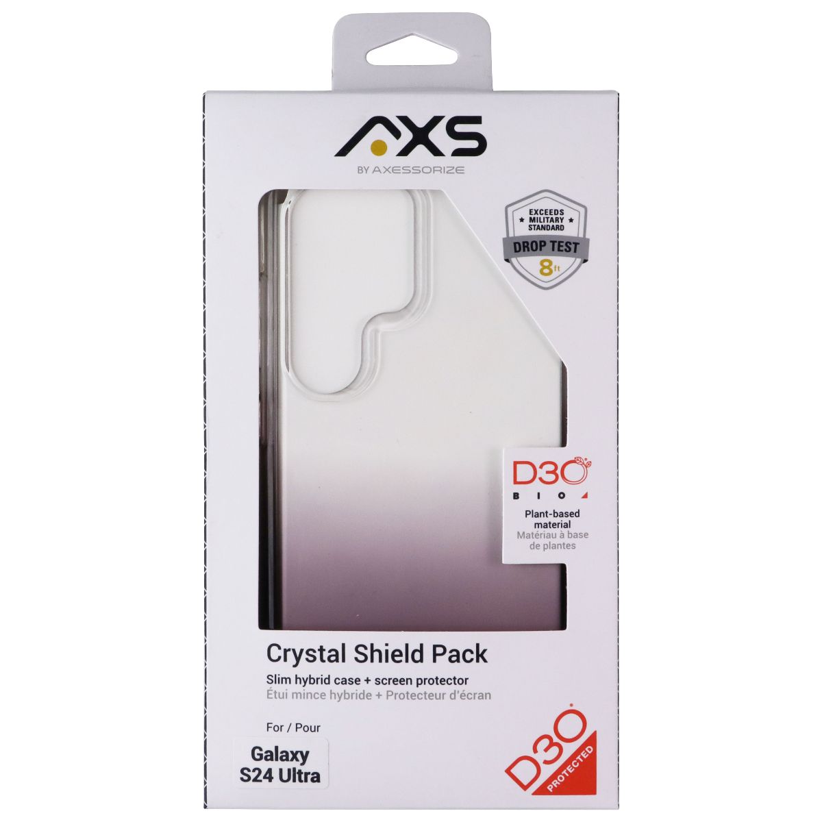 AXS Crystal Shield Pack (Case + Screen Protector) for Galaxy S24 Ultra - Smoke Cell Phone - Cases, Covers & Skins AXS - Simple Cell Bulk Wholesale Pricing - USA Seller