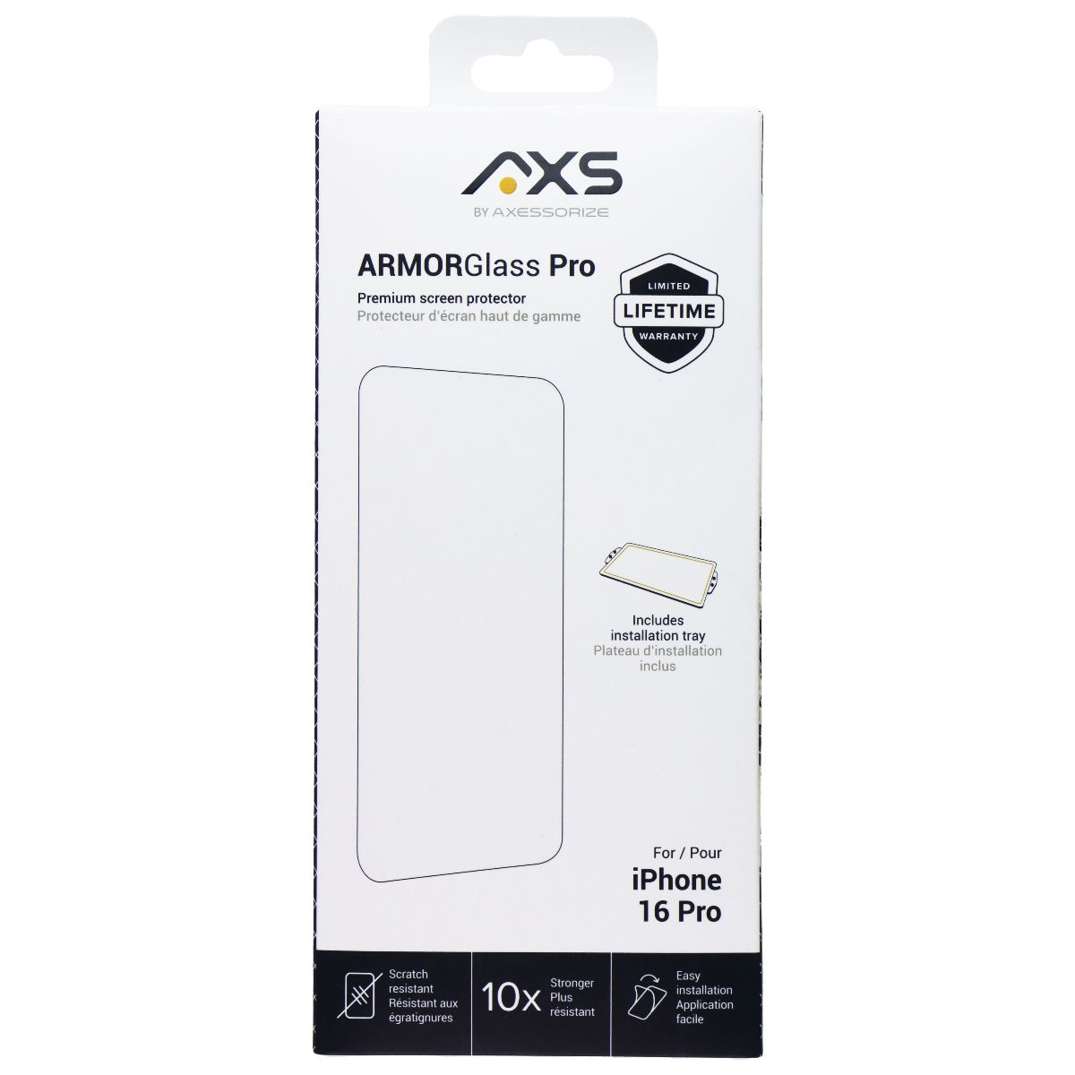 AXS ArmorGlass Pro Premium Screen Protector for Apple iPhone 16 Pro - Clear Cell Phone - Screen Protectors AXS - Simple Cell Bulk Wholesale Pricing - USA Seller