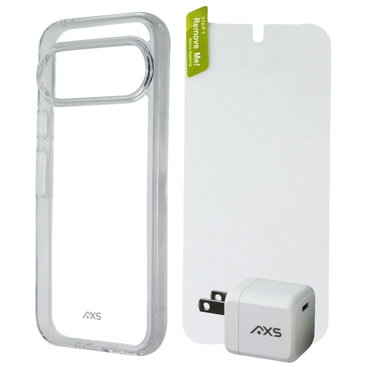 AXS Starter Kit (Clear Case + Glass + Charger) for Google Pixel 9/9 Pro Cell Phone - Cases, Covers & Skins AXS - Simple Cell Bulk Wholesale Pricing - USA Seller