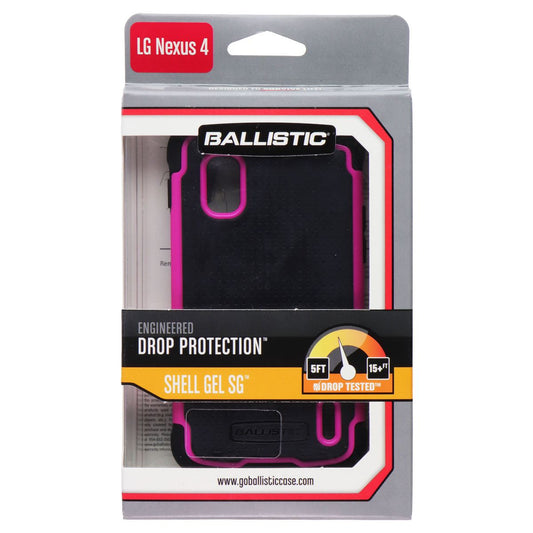 Ballistic Shell Gel SG Case for LG Nexus 4 - Black / Hot Pink Cell Phone - Cases, Covers & Skins Ballistic - Simple Cell Bulk Wholesale Pricing - USA Seller