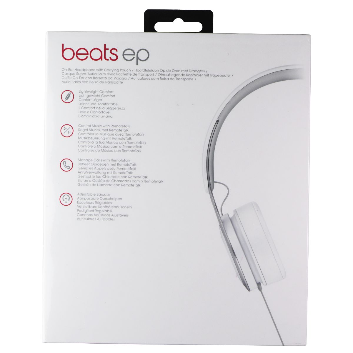 Beats EP Wired On-Ear Headphones with Built-in Mic and Controls - White Portable Audio - Headphones Beats by Dr. Dre    - Simple Cell Bulk Wholesale Pricing - USA Seller