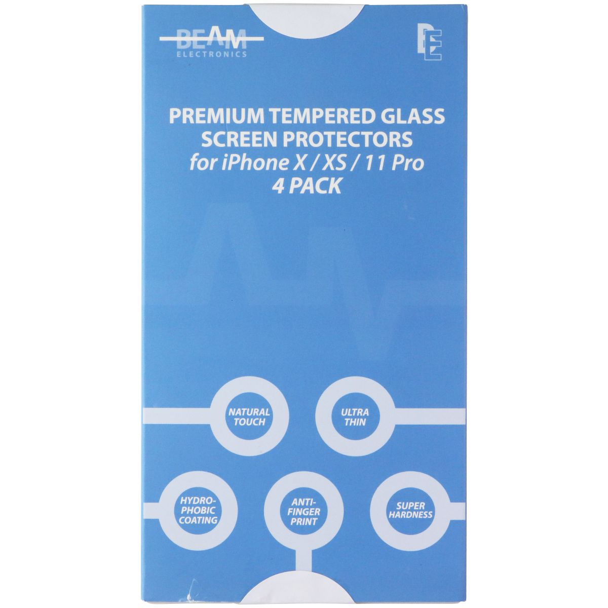 Beam Tempered Glass Screen Protectors for iPhone X/XS/11 Pro - 4 Pack Cell Phone - Screen Protectors Beam - Simple Cell Bulk Wholesale Pricing - USA Seller