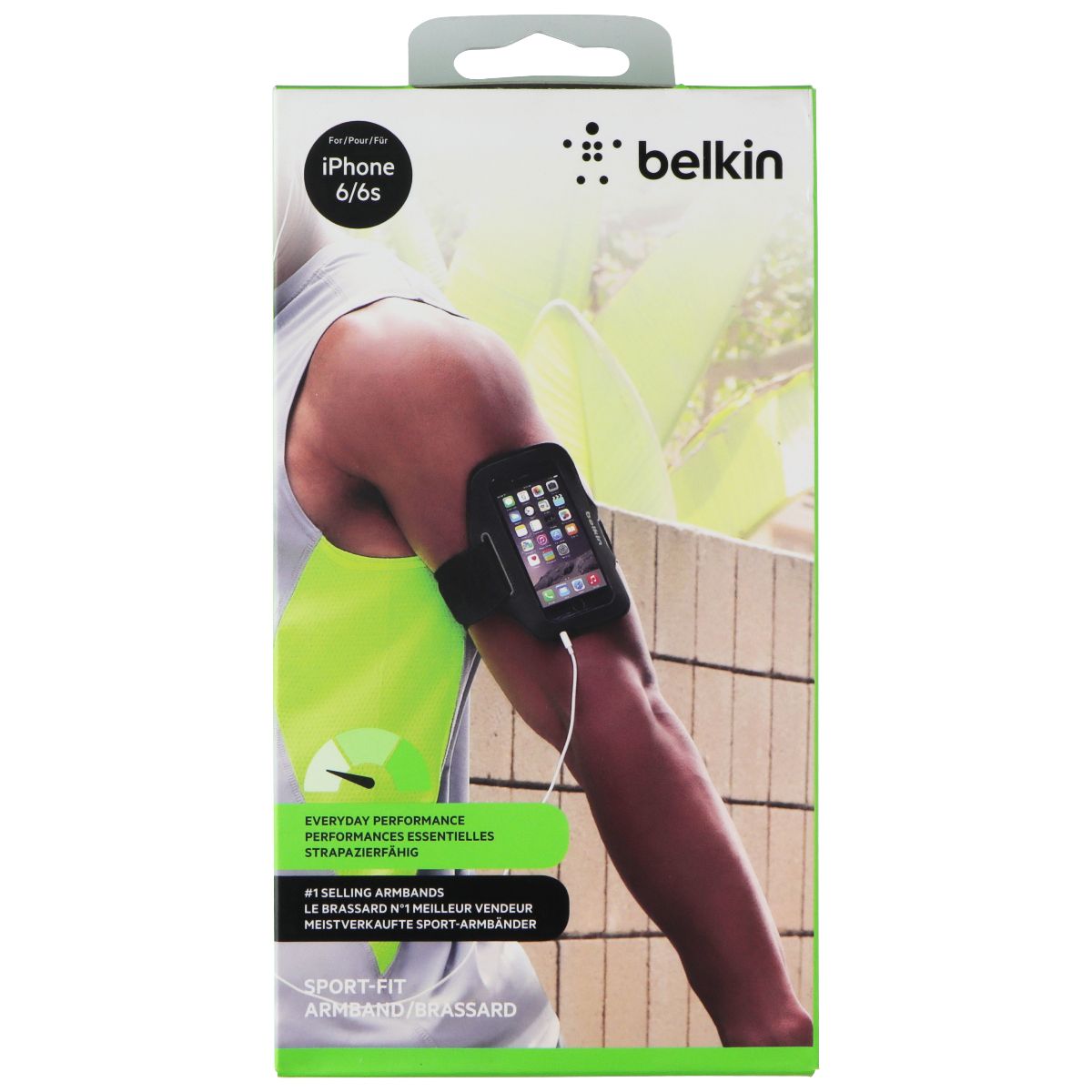 Belkin Sport-Fit Armband for Apple iPhone 6/6S - Black Cell Phone - Armbands Belkin - Simple Cell Bulk Wholesale Pricing - USA Seller