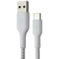Belkin 6.6FT Boost Charge USB-A to USB-C Braided Cable - White Cell Phone - Cables & Adapters Belkin - Simple Cell Bulk Wholesale Pricing - USA Seller