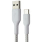 Belkin 6.6FT Boost Charge USB-A to USB-C Braided Cable - White Cell Phone - Cables & Adapters Belkin - Simple Cell Bulk Wholesale Pricing - USA Seller