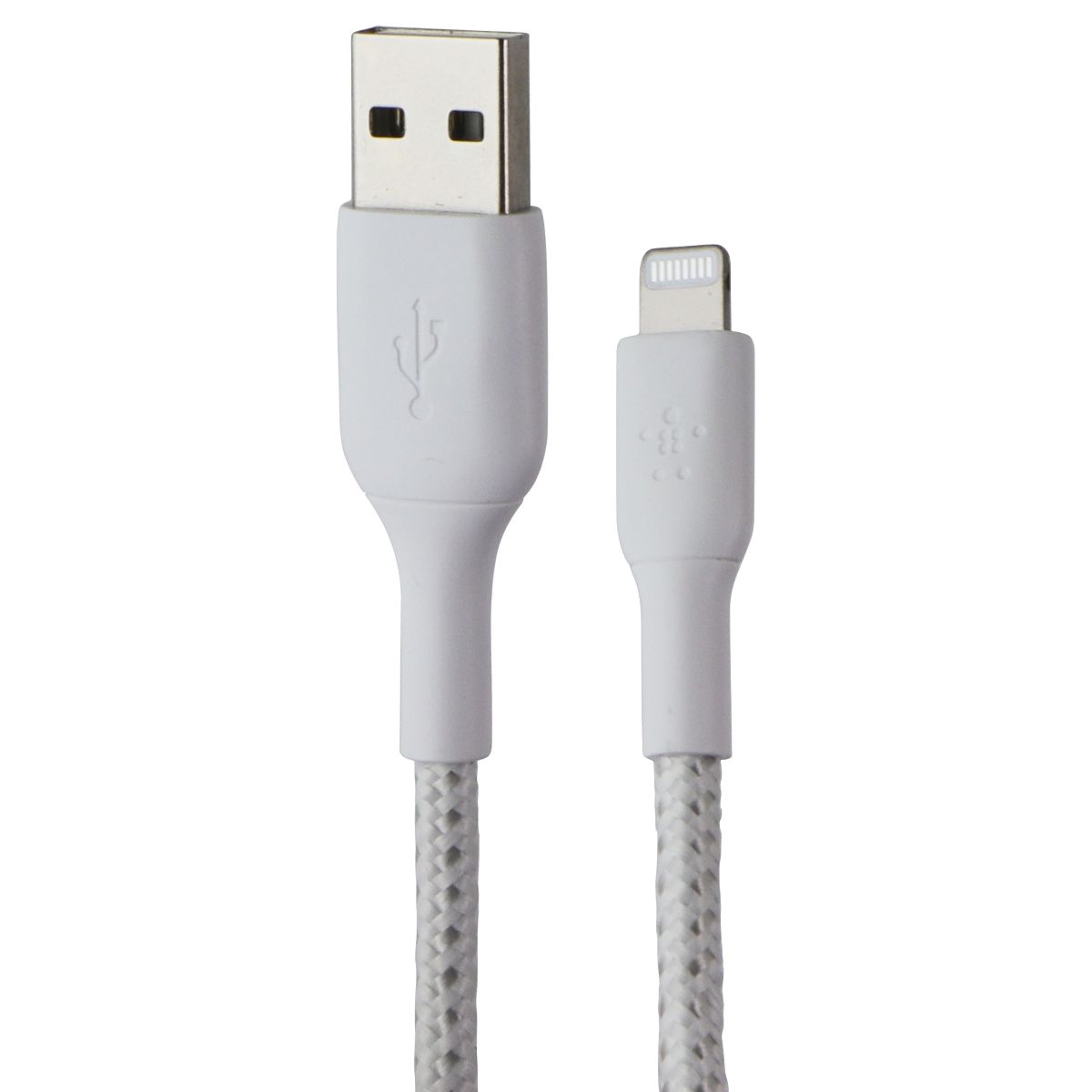 Belkin 6.6FT Boost Charge USB-A to Lightning 8-Pin Braided Cable - White Cell Phone - Cables & Adapters Belkin - Simple Cell Bulk Wholesale Pricing - USA Seller