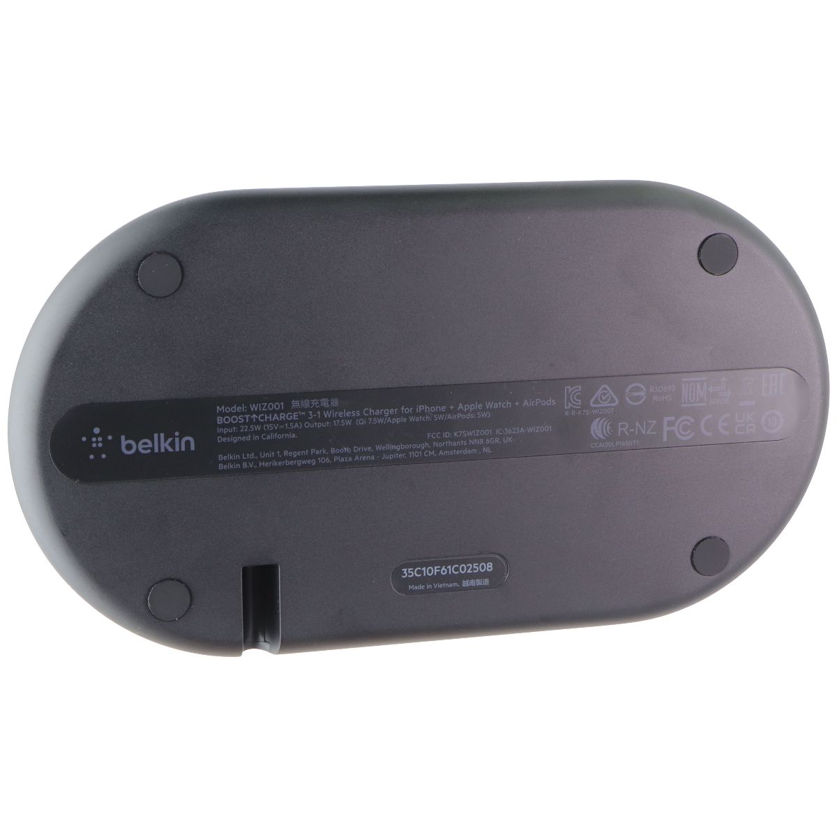 Belkin Wireless 10W Qi Stand for iPhone, AirPod & Apple Watch - Black (AU Plug) Cell Phone - Chargers & Cradles Belkin - Simple Cell Bulk Wholesale Pricing - USA Seller