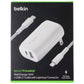 Belkin 32W BoostCharge Dual Port Wall Charger + USB-C to 8-Pin Cable - White Cell Phone - Chargers & Cradles Belkin - Simple Cell Bulk Wholesale Pricing - USA Seller