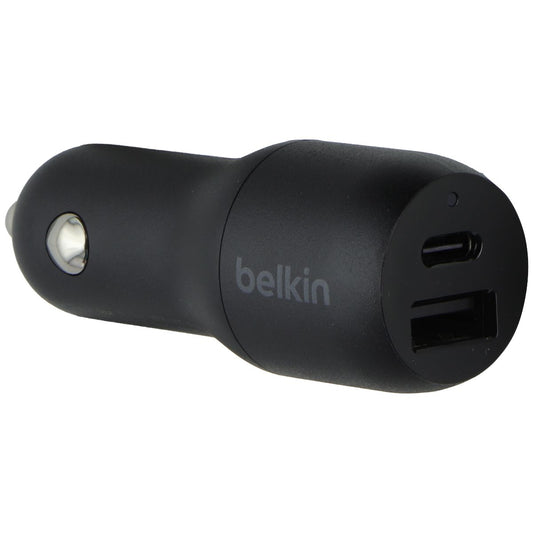 Belkin 37 Watt Dual Port USB + USB-C Car Charger/Adapter - Black Cell Phone - Chargers & Cradles Belkin - Simple Cell Bulk Wholesale Pricing - USA Seller