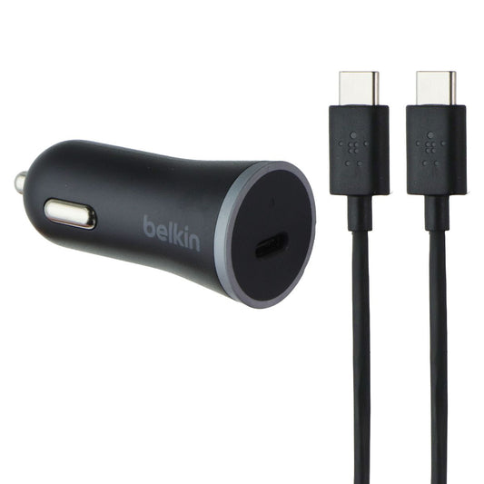 Belkin USB-C Car Charger with 4-Foot USB-C to USB-C Cable (3Amp/15Watt) - Black Cell Phone - Chargers & Cradles Belkin - Simple Cell Bulk Wholesale Pricing - USA Seller