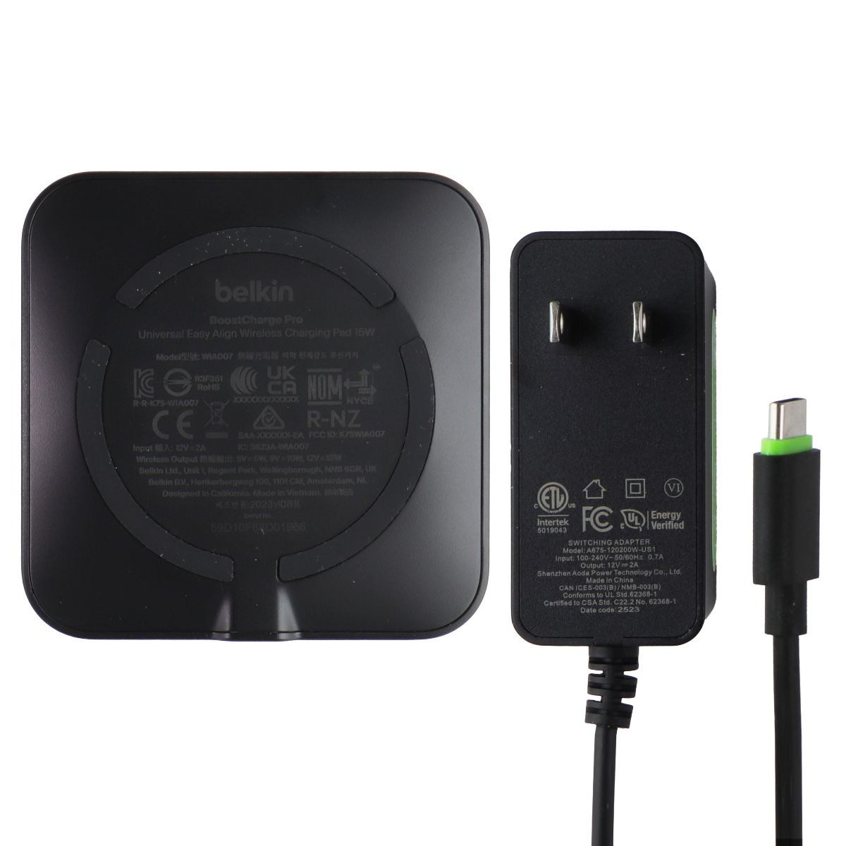 Belkin BoostCharge 15W Fast Wireless Charger Pad - Black (WIA007ttBK) Cell Phone - Chargers & Cradles Belkin    - Simple Cell Bulk Wholesale Pricing - USA Seller