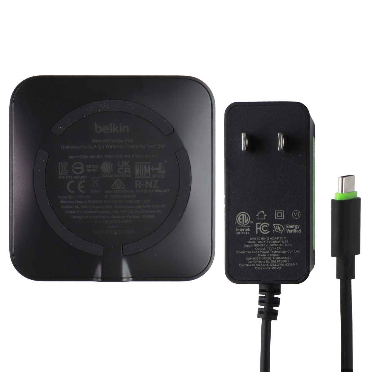 Belkin BoostCharge 15W Fast Wireless Charger Pad - Black (WIA007ttBK) Cell Phone - Chargers & Cradles Belkin - Simple Cell Bulk Wholesale Pricing - USA Seller