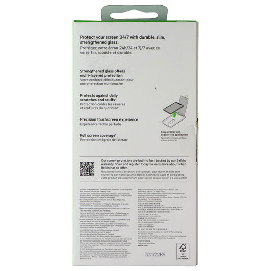 Belkin ScreenForce Tempered Glass Screen for Apple iPhone 14 / 13 / 13 Pro Cell Phone - Screen Protectors Belkin - Simple Cell Bulk Wholesale Pricing - USA Seller
