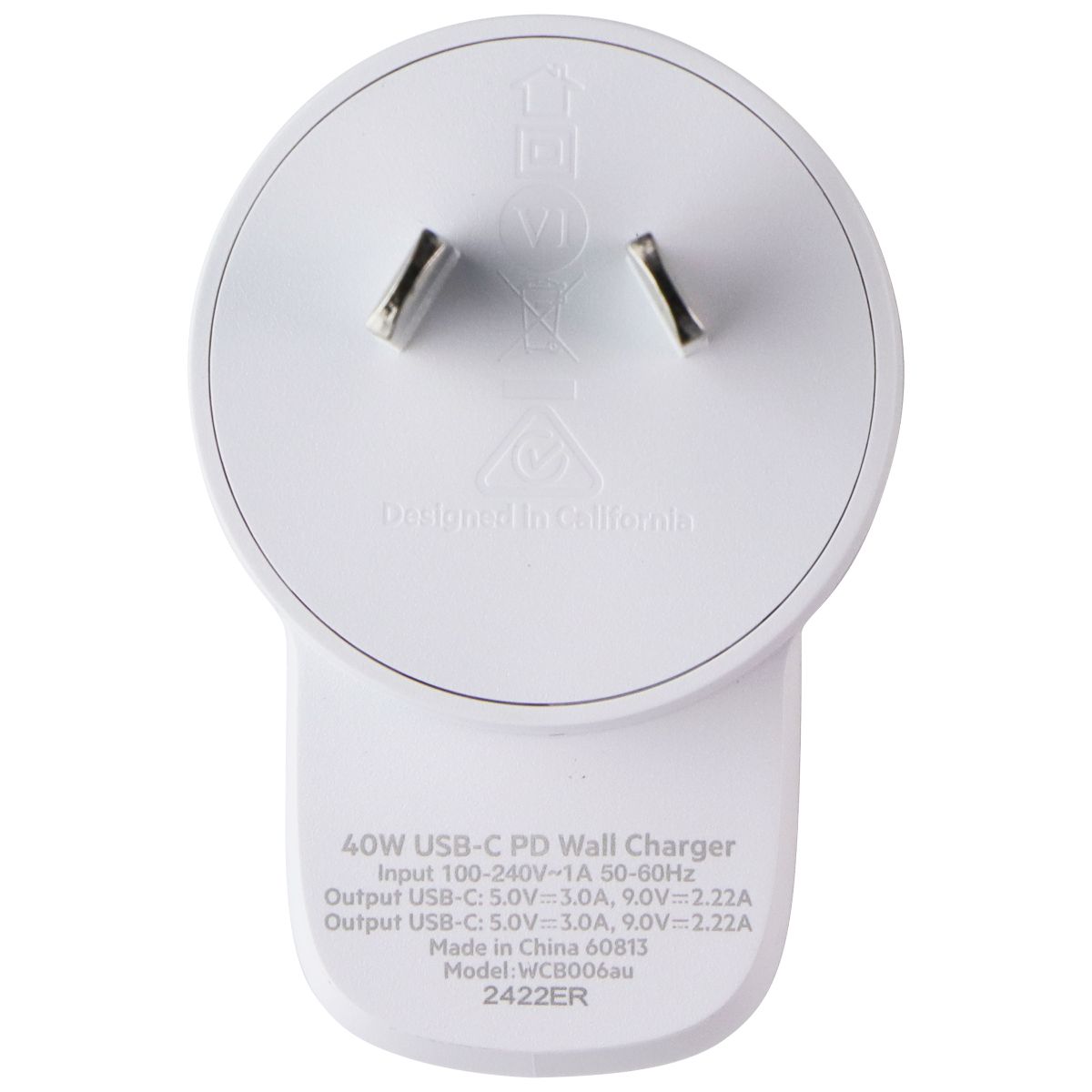 Belkin BoostCharge 40W Dual Port USB-C Wall Charger - White (AU Plug) Cell Phone - Chargers & Cradles Belkin - Simple Cell Bulk Wholesale Pricing - USA Seller