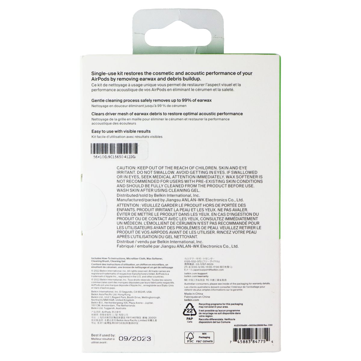 Belkin AirPods Cleaning Kit for One-Time Use (AUZ005btBK) Parts & Accessories - Headsets Belkin - Simple Cell Bulk Wholesale Pricing - USA Seller