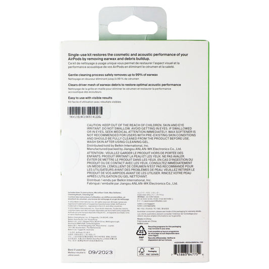 Belkin AirPods Cleaning Kit for One-Time Use (AUZ005btBK) Parts & Accessories - Headsets Belkin - Simple Cell Bulk Wholesale Pricing - USA Seller
