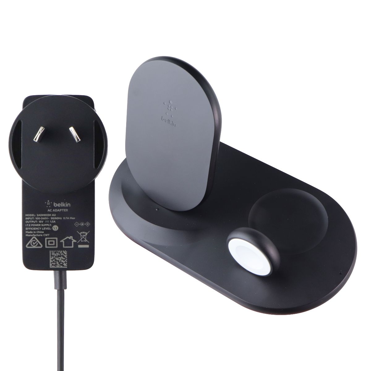 Belkin Wireless 7.5W Qi Stand for iPhone, AirPod & Apple Watch - Black (AU Plug) Cell Phone - Chargers & Cradles Belkin - Simple Cell Bulk Wholesale Pricing - USA Seller