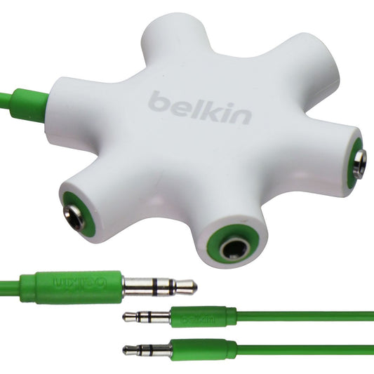 Belkin Rockstar 5-Jack Multi Headphone Audio Splitter - Light Green Cell Phone - Cables & Adapters Belkin - Simple Cell Bulk Wholesale Pricing - USA Seller